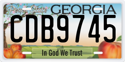 GA license plate CDB9745