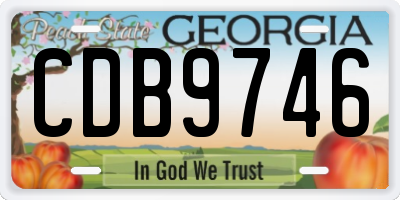 GA license plate CDB9746