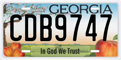 GA license plate CDB9747