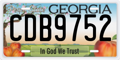 GA license plate CDB9752