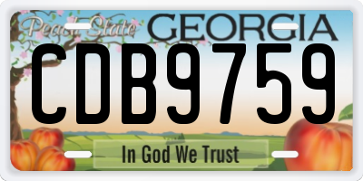 GA license plate CDB9759