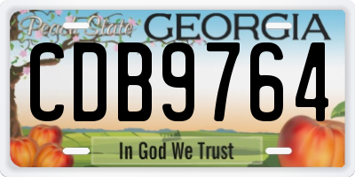 GA license plate CDB9764