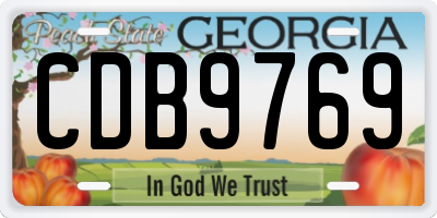 GA license plate CDB9769