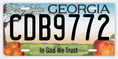 GA license plate CDB9772