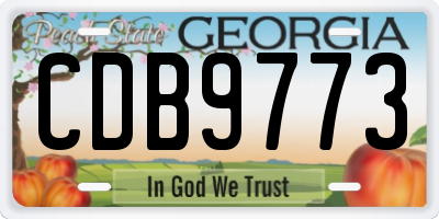 GA license plate CDB9773