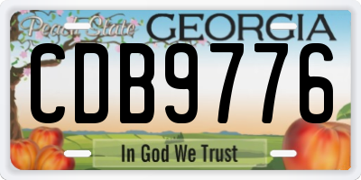 GA license plate CDB9776
