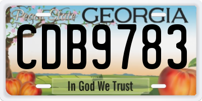 GA license plate CDB9783