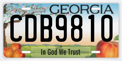 GA license plate CDB9810