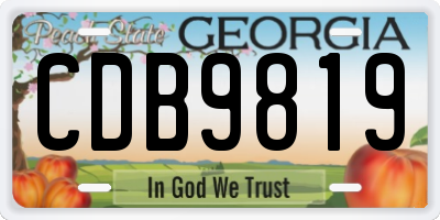 GA license plate CDB9819
