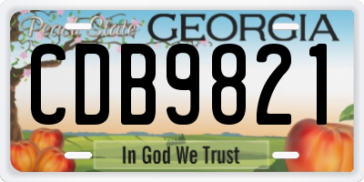 GA license plate CDB9821