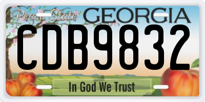 GA license plate CDB9832