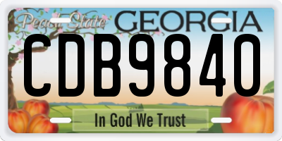 GA license plate CDB9840