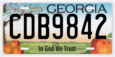 GA license plate CDB9842
