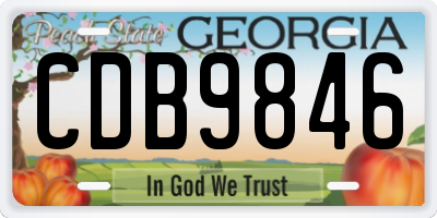 GA license plate CDB9846