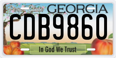 GA license plate CDB9860