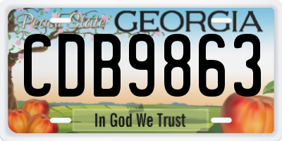GA license plate CDB9863