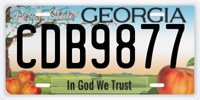 GA license plate CDB9877