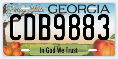 GA license plate CDB9883
