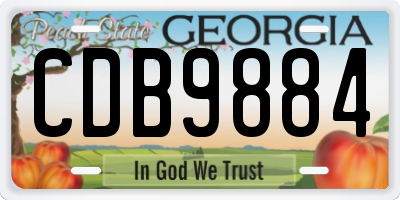 GA license plate CDB9884