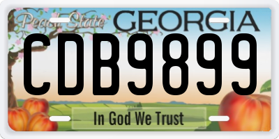GA license plate CDB9899