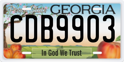 GA license plate CDB9903