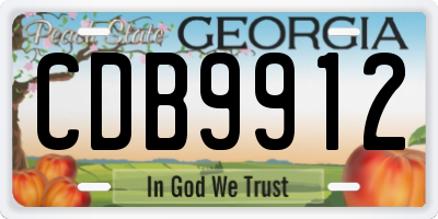 GA license plate CDB9912