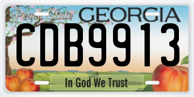 GA license plate CDB9913