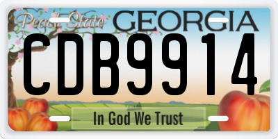 GA license plate CDB9914
