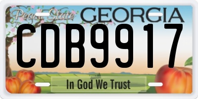 GA license plate CDB9917