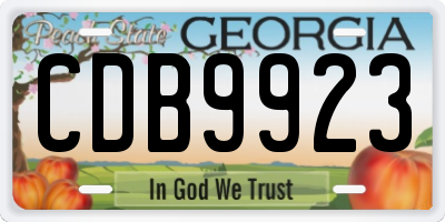 GA license plate CDB9923