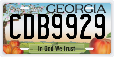 GA license plate CDB9929