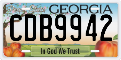 GA license plate CDB9942