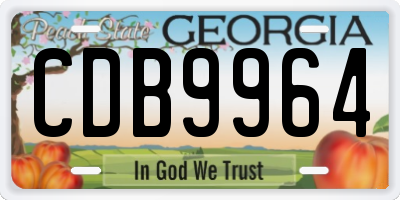 GA license plate CDB9964