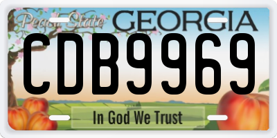 GA license plate CDB9969