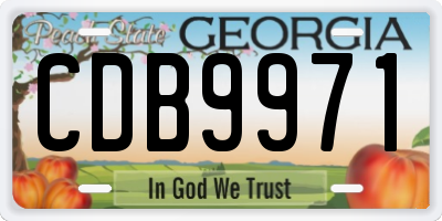 GA license plate CDB9971