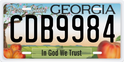 GA license plate CDB9984