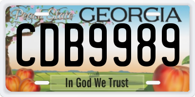 GA license plate CDB9989