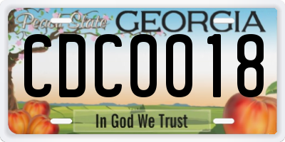 GA license plate CDC0018