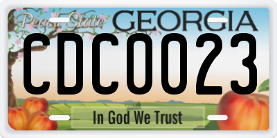 GA license plate CDC0023