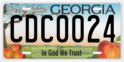 GA license plate CDC0024