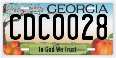 GA license plate CDC0028