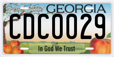 GA license plate CDC0029