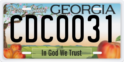 GA license plate CDC0031