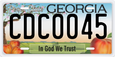 GA license plate CDC0045