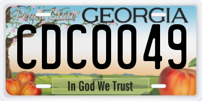 GA license plate CDC0049
