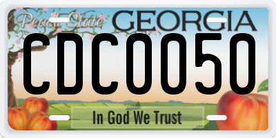 GA license plate CDC0050