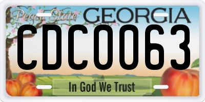 GA license plate CDC0063