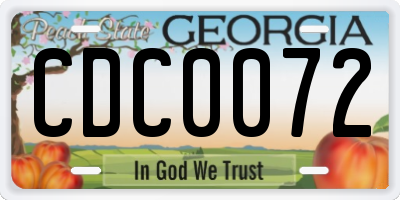 GA license plate CDC0072