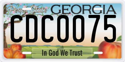 GA license plate CDC0075