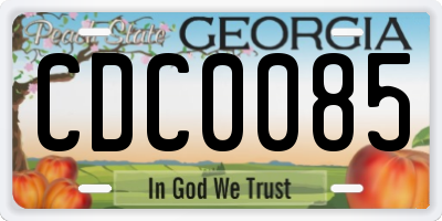 GA license plate CDC0085